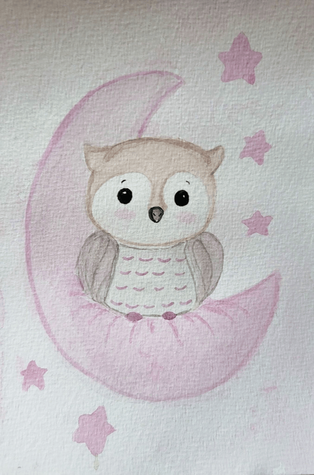 La chouette sur sa lune 