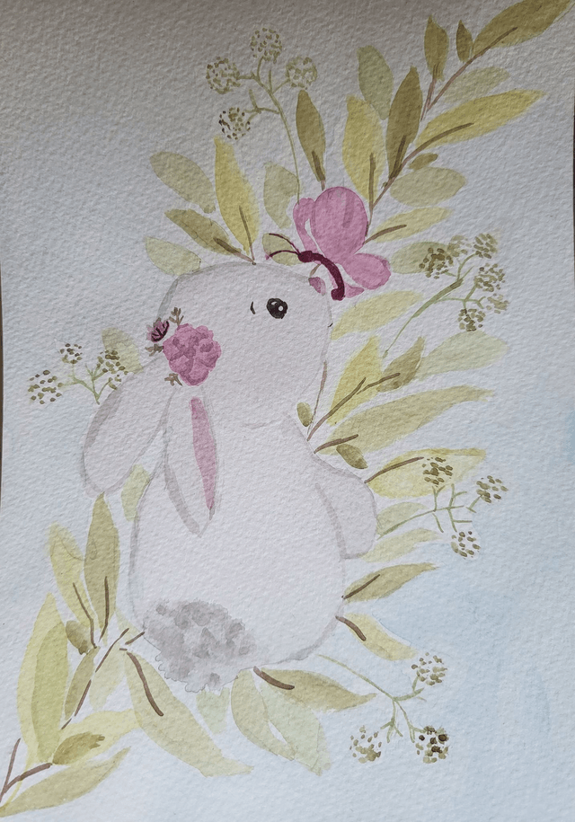Le lapin et ses jolies fleurs