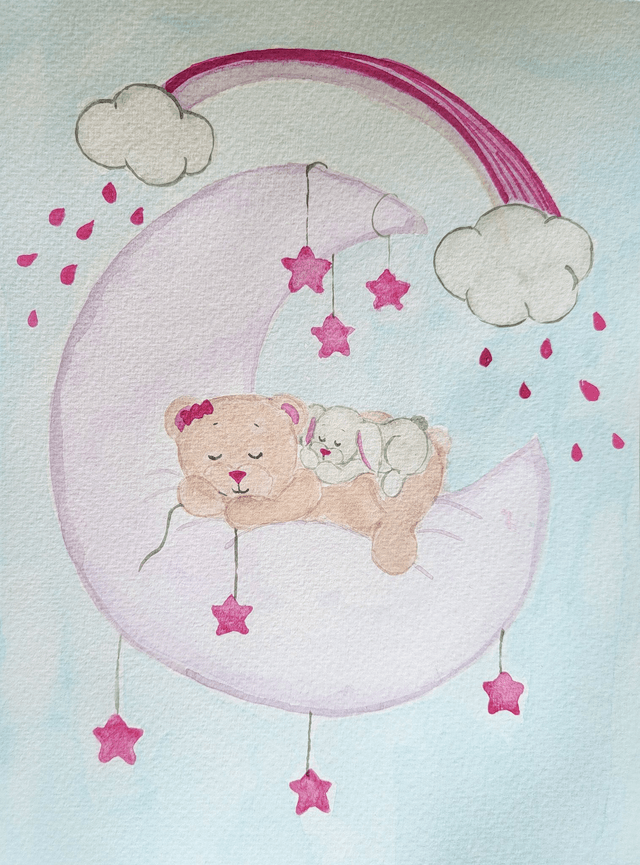 Ces deux petits animaux sur la lune 