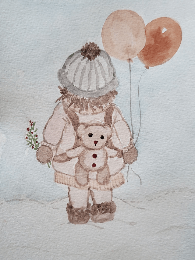 Petite fille et ses ballons 