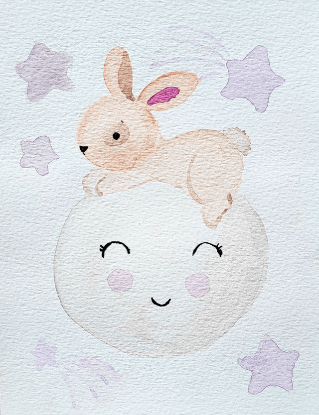 Lapin sur la lune