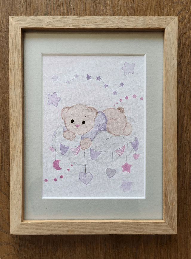 Mignon petit ours sur son nuage 