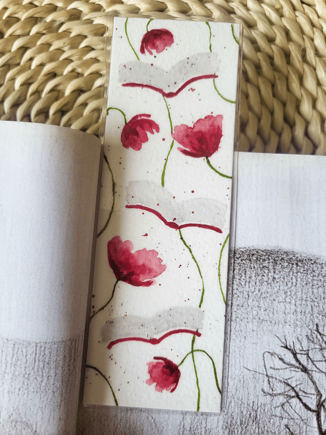 Un marque-page les fleurs et les livres 